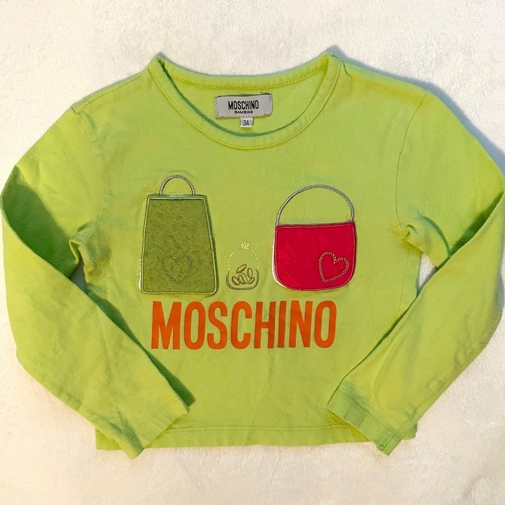 Moschino Bambino Lift the Flap Long Slv Grinch Green Toddler girl 3T purse bag